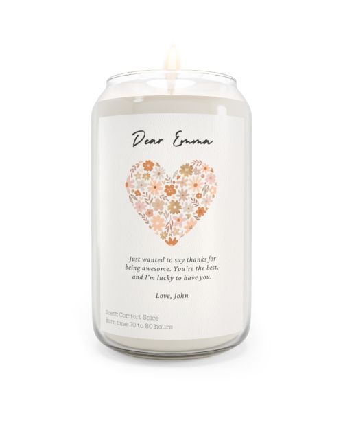 Can scented soy candle – Customizable Flower Hearts