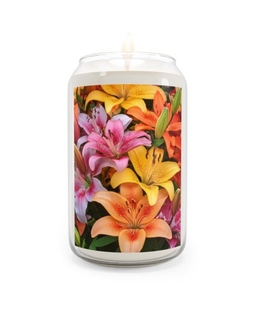 Can candle – Lilly flowers