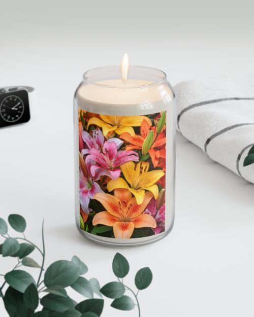 Can candle – Lilly flowers