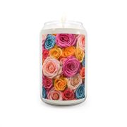 13.75 oz glass soy candle - Rose flowers