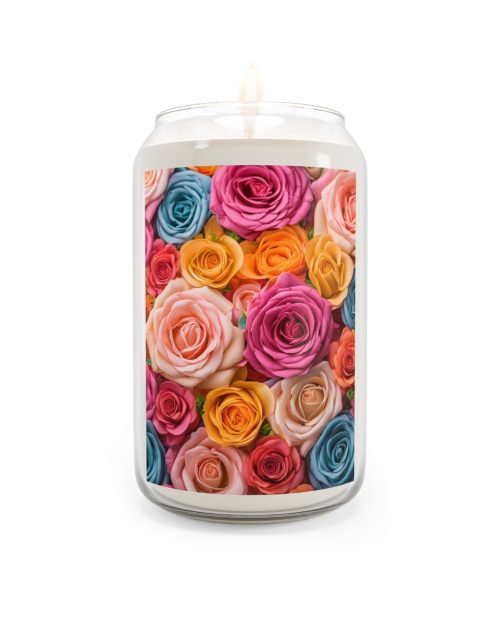 Can candle – Rose flowers