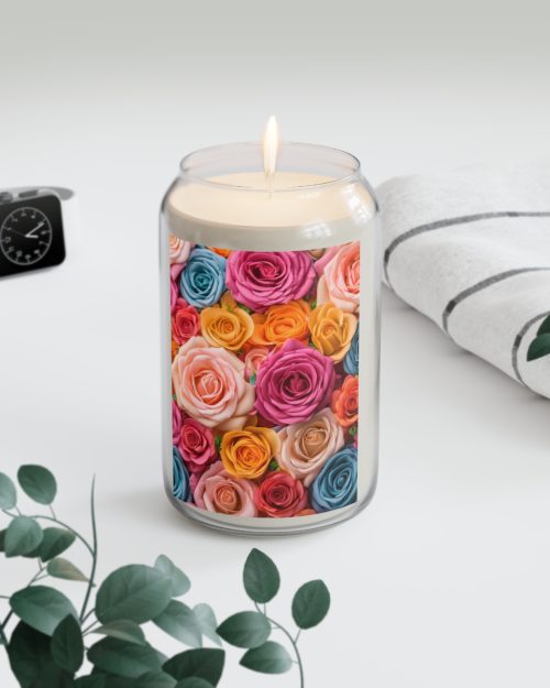 Can candle – Rose flowers
