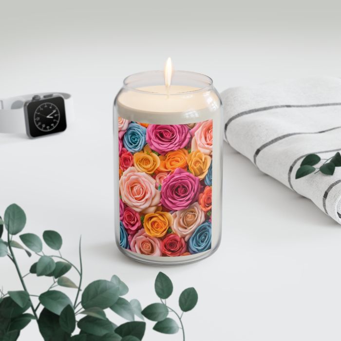 Can candle – Rose flowers