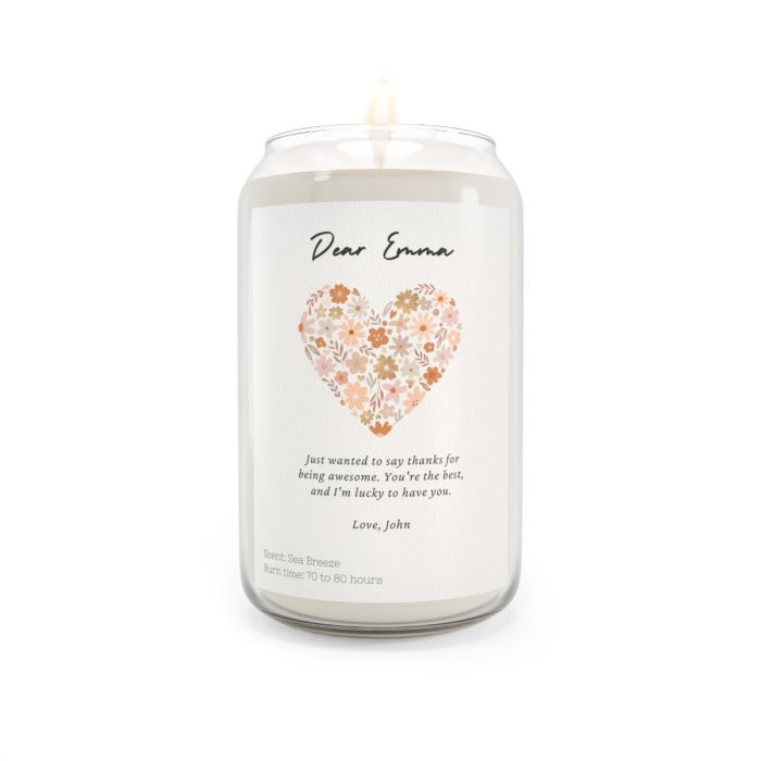 Can scented soy candle – Customizable Flower Hearts