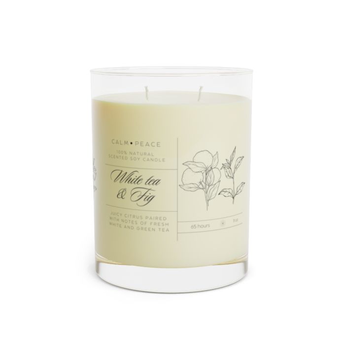 Full glass soy candle – White Tea & Fig