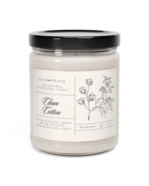 Glass jar soy candle – Clean Cotton