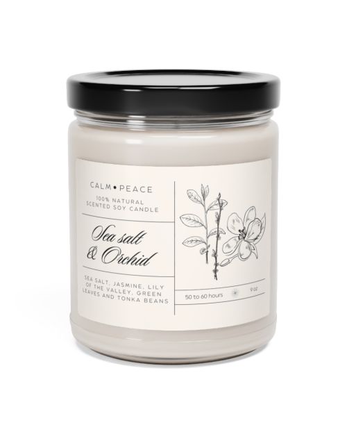Glass jar candle – Sea salt & Orchid