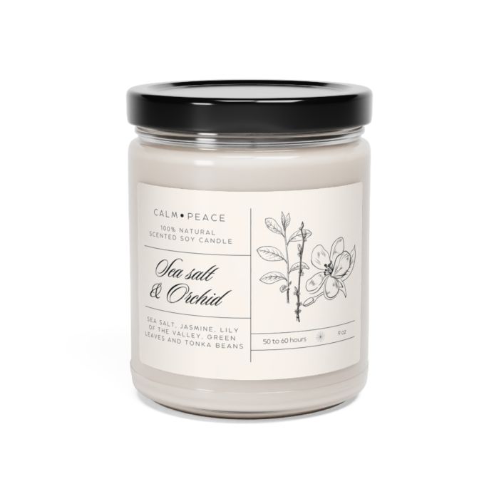 Glass jar candle – Sea salt & Orchid
