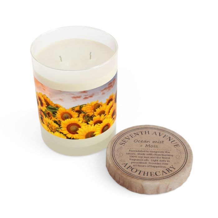 Full glass candle – Sunflowers