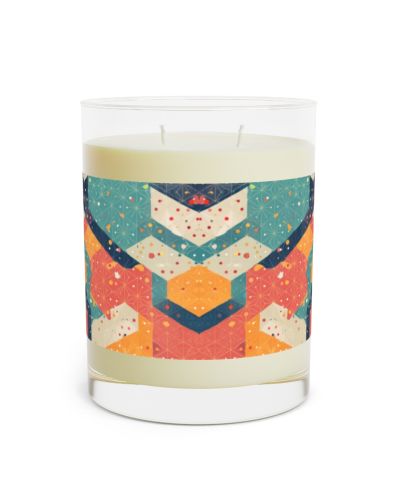 Full glass candle – Multicolor origami