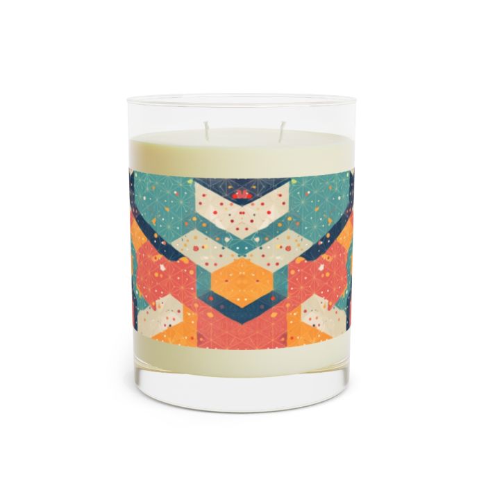 Full glass candle – Multicolor origami