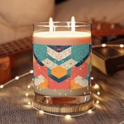 Full glass scented soy candle - Multicolor origami