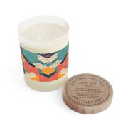 Full glass scented soy candle - Multicolor origami