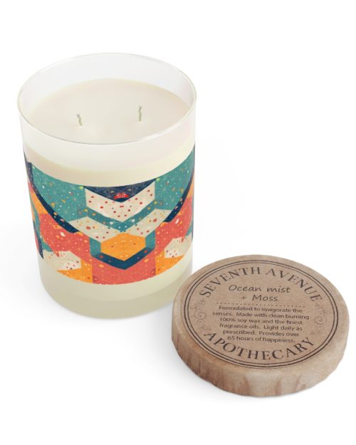 Full glass candle – Multicolor origami