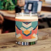 Full glass scented soy candle - Multicolor origami