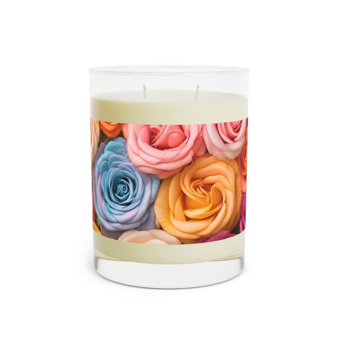 Full glass candle – Rose flowers