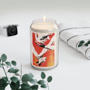 Vietnam propaganda poster soy candle - Peace not war - on the floor