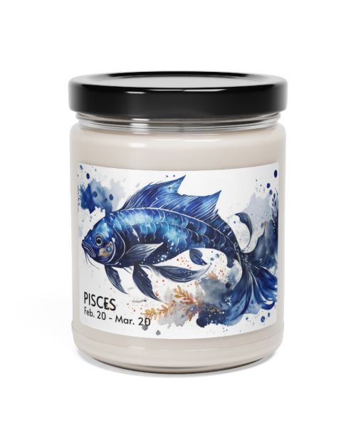 Glass jar candle – Pisces – February 20 to March 20