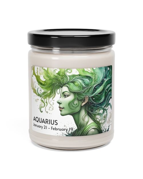 Glass jar candle – Aquarius – January 21 to February 19