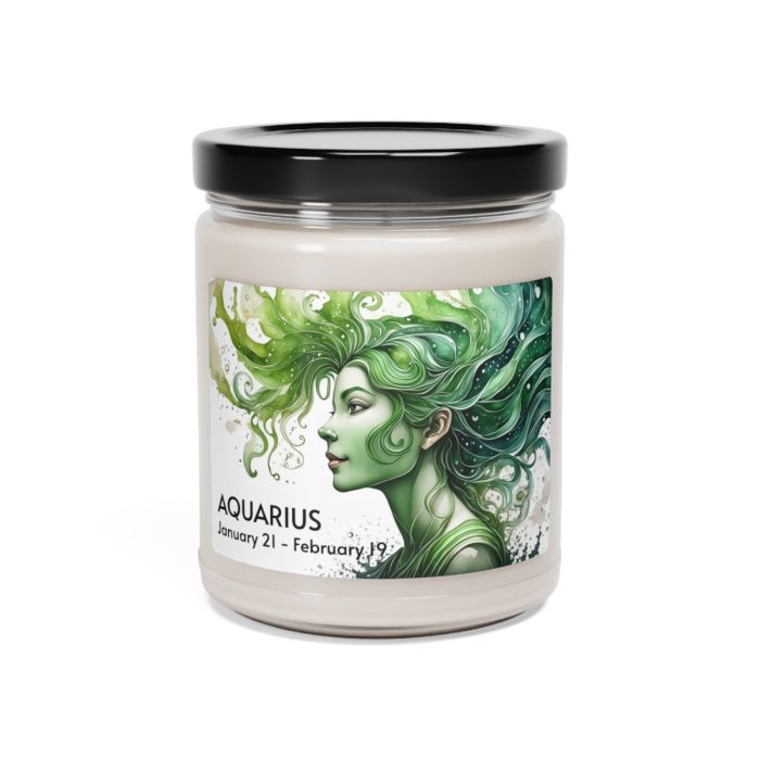 Glass jar candle – Aquarius – January 21 to February 19