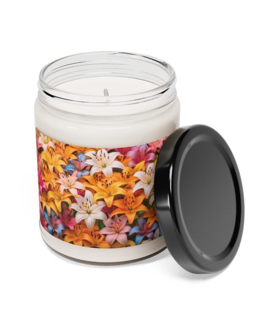 Glass jar candle – Lilly flowers