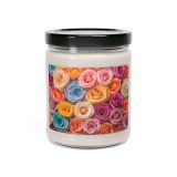 9 oz glass jar soy candle - Rose flowers