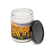 9 oz glass jar soy candle - Sunflowers