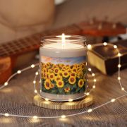 9 oz glass jar soy candle - Sunflowers