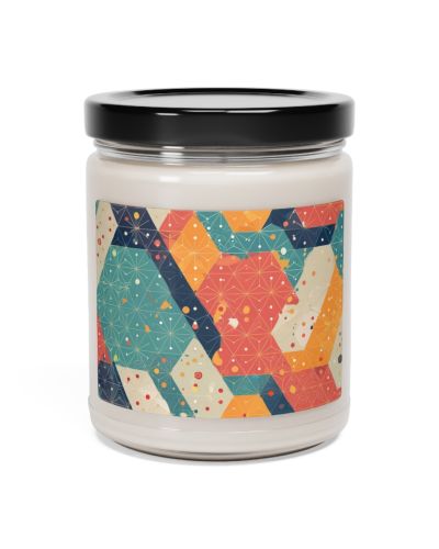 Glass jar candle – Multicolor origami