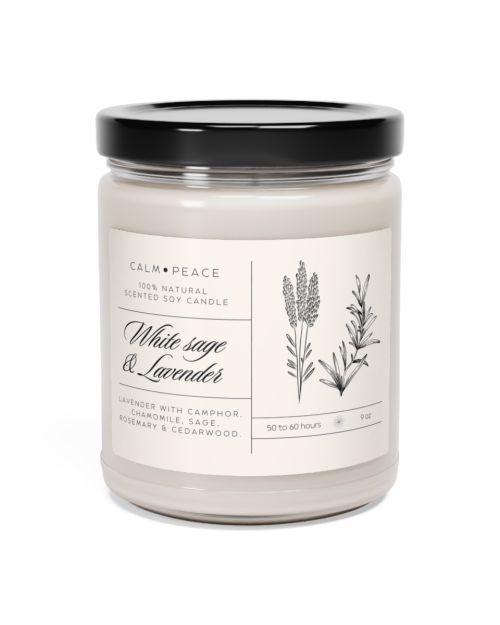 Glass jar candle – White Sage & Lavender
