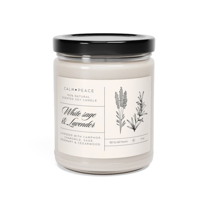 Glass jar candle – White Sage & Lavender