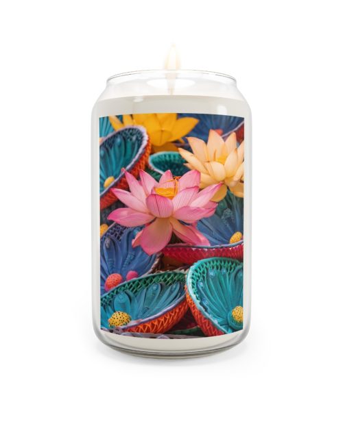 Can candle – Lotus flowers