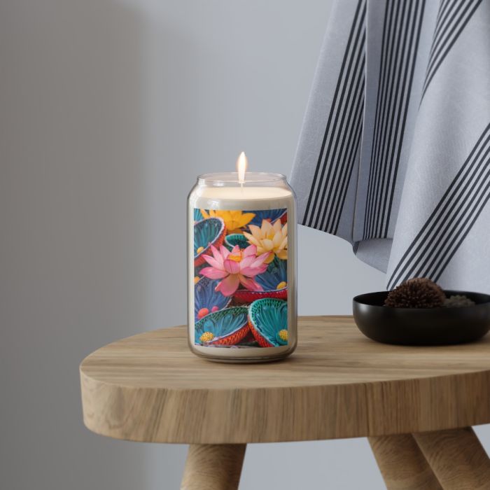 Can candle – Lotus flowers
