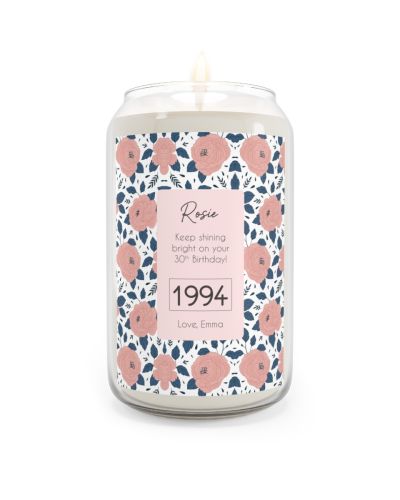 Can soy candle – Personalized Birthday flowers