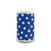 Can glass scented soy candle - Daisies blue - Front