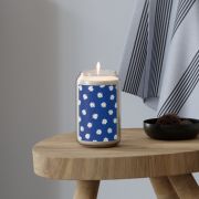 Can glass scented soy candle - Daisies blue - table