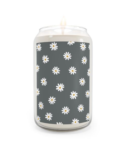 Can candle – Daisies grey