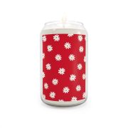 Can glass scented soy candle - Daisies red - front