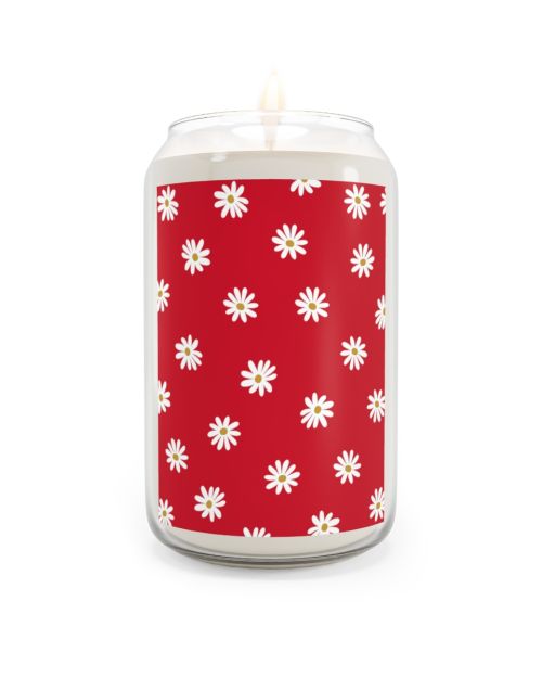 Can soy candle – Daisies red