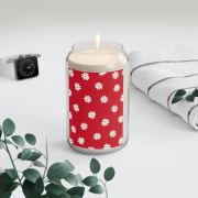 Can glass scented soy candle - Daisies red - plant