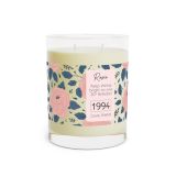 Full glass scented soy candle - Birthday flowers - front