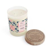 Full glass scented soy candle - Birthday flowers - open