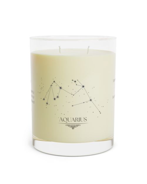 Full Glass Scented Soy Candle – Customizable Aquarius