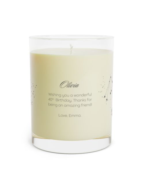 Full Glass Scented Soy Candle – Customizable Aquarius