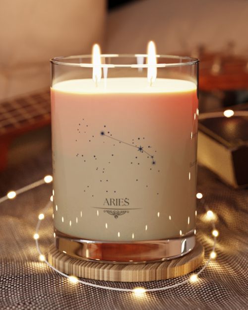 Full Glass Scented Soy Candle – Customizable Aries