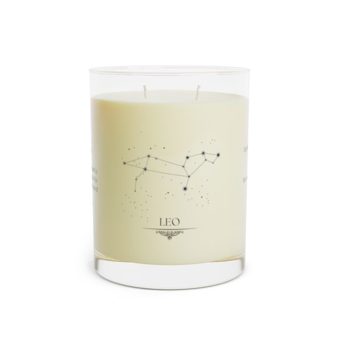 Full Glass Scented Soy Candle – Customizable Leo