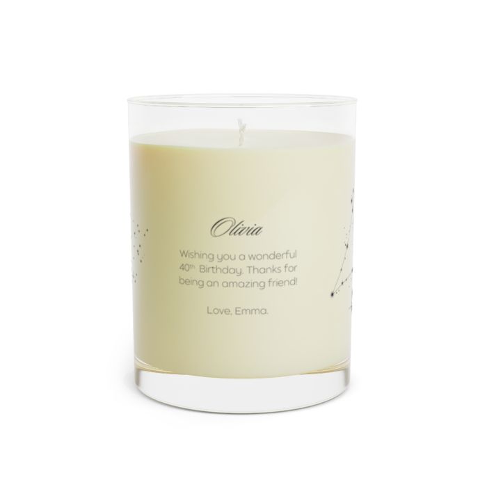 Full Glass Scented Soy Candle – Customizable Pisces
