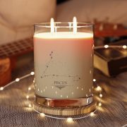 Full glass scented soy candle - Customizable Pisces - lights
