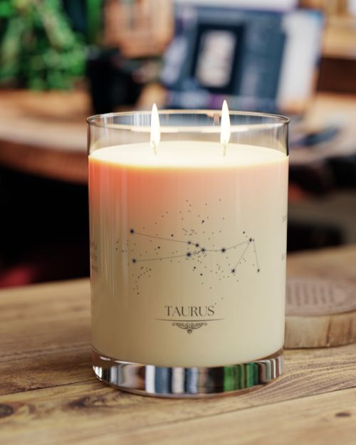Full Glass Scented Soy Candle – Customizable Taurus