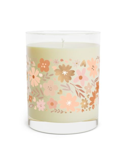 Full Glass Scented Soy Candle – Flower Heart